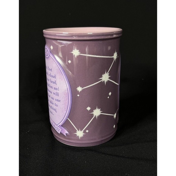 Disney Store Winnie the Pooh EEYORE Zodiac Cancer Sparkle Stars Purple Mug - Picture 4 of 7